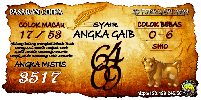 Prediksi Togel China Minggu 25 Februari 2024