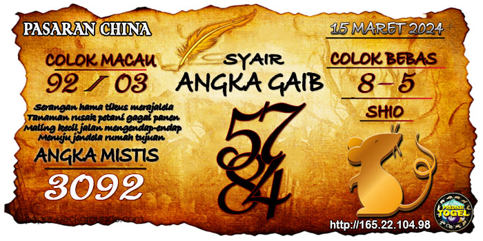 Prediksi Togel China Jumat 15 Maret 2024