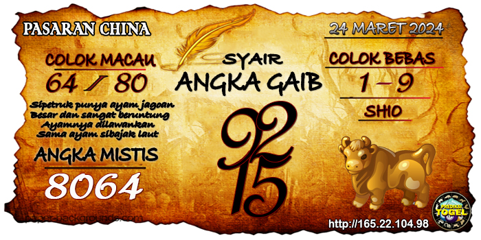 Prediksi Togel China Minggu 24 Maret 2024