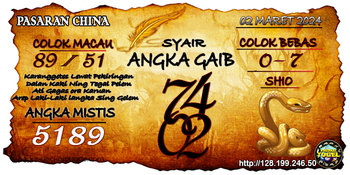 Prediksi Togel China Sabtu 02 Maret 2024