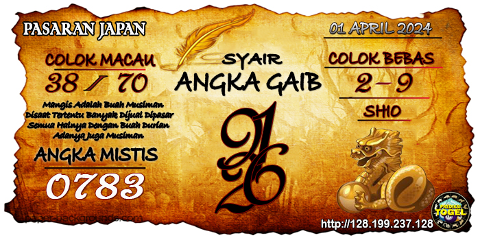 Prediksi Togel Japan Senin 01 April 2024