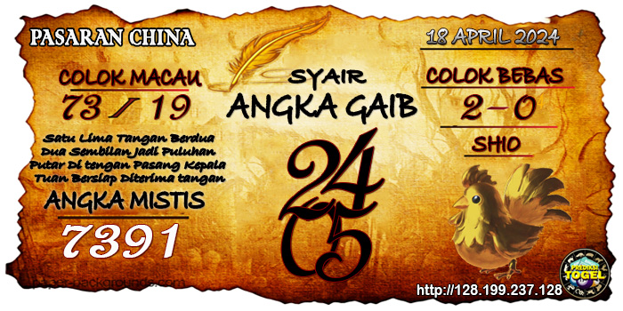 Prediksi Togel China Kamis 18 April 2024