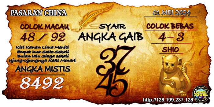 Prediksi Togel China Rabu 01 Mei 2024