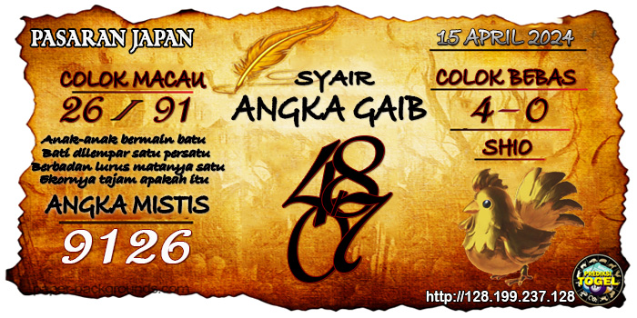 Prediksi Togel Japan Senin 15 April 2024