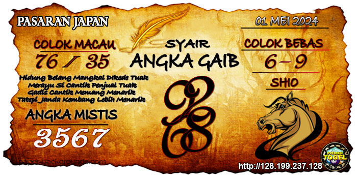 Prediksi Togel Japan Rabu 01 Mei 2024