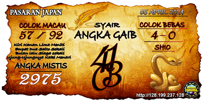 Prediksi Togel Japan Jumat 05 April 2024