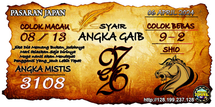 Prediksi Togel Japan Sabtu 06 April 2024