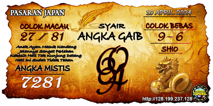 Prediksi Togel Japan Rabu 10 April 2024