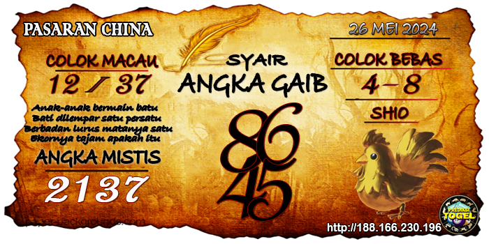 Prediksi Togel China Minggu 26 Mei 2024