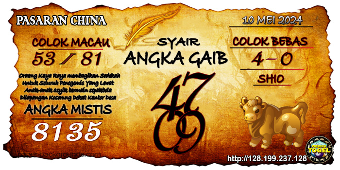 Prediksi Togel China Jumat 10 Mei 2024