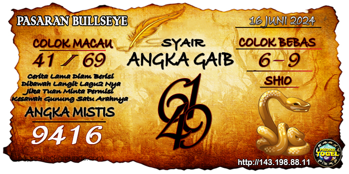 Prediksi Togel Bullseye Minggu 16 Juni 2024