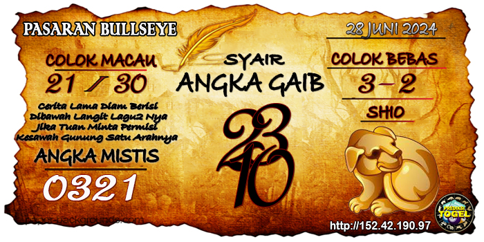 Prediksi Togel Bullseye Jumat 28 Juni 2024