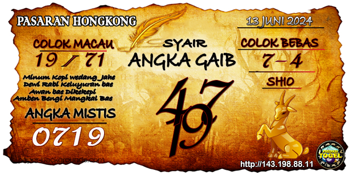 Prediksi Togel Hongkong Kamis 13 Juni 2024