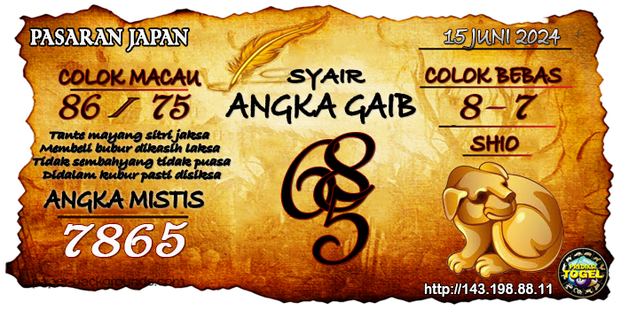 Prediksi Togel Japan Sabtu 15 Juni 2024