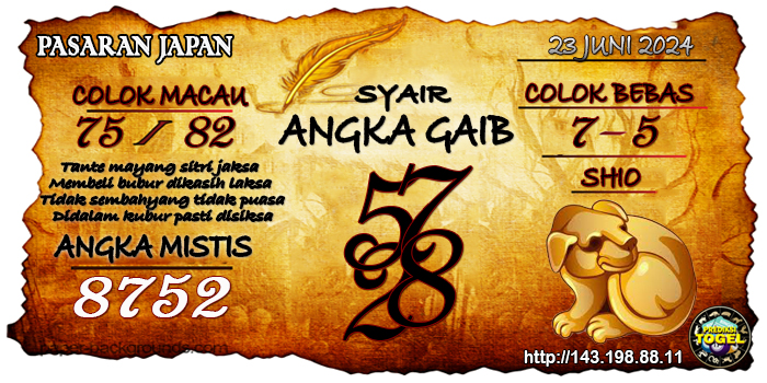 Prediksi Togel Japan Minggu 23 Juni 2024