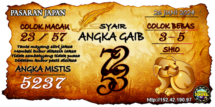 Prediksi Togel Japan Rabu 26 Juni 2024