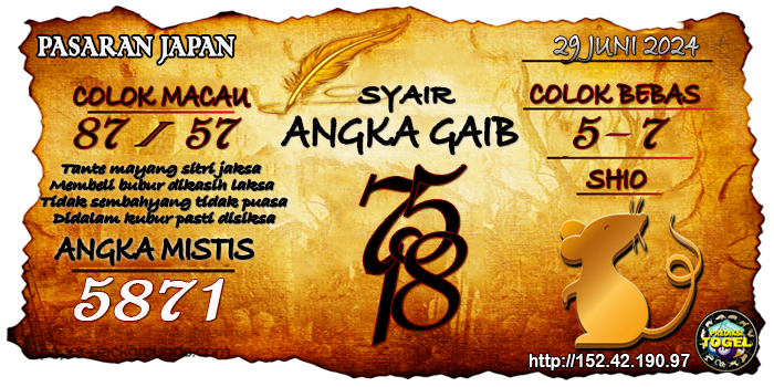 Prediksi Togel Japan Sabtu 29 Juni 2024