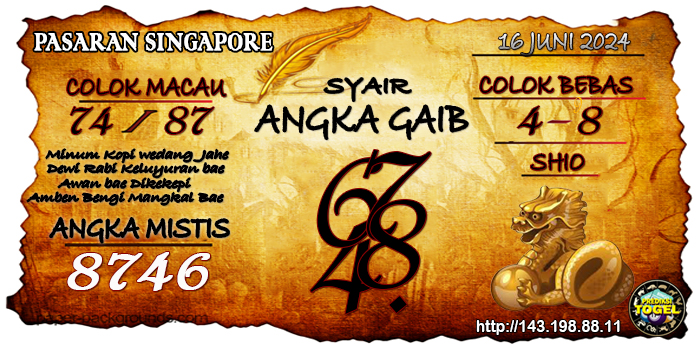 Prediksi Togel Singapore Minggu 16 Juni 2024