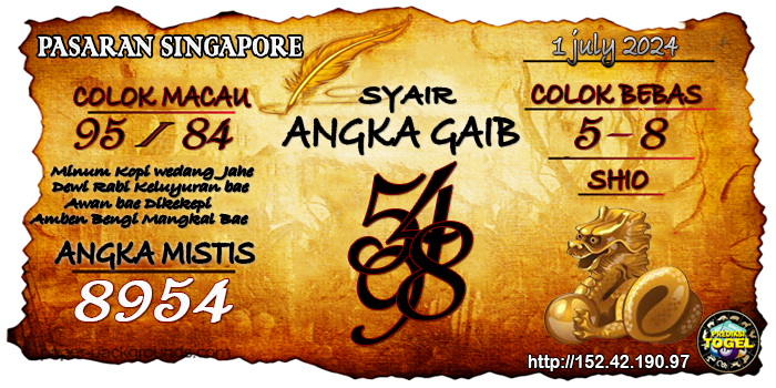 Prediksi Togel Singapore Senin 1 Juli 2024