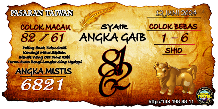 Prediksi Togel Taiwan Rabu 12 Juni 2024