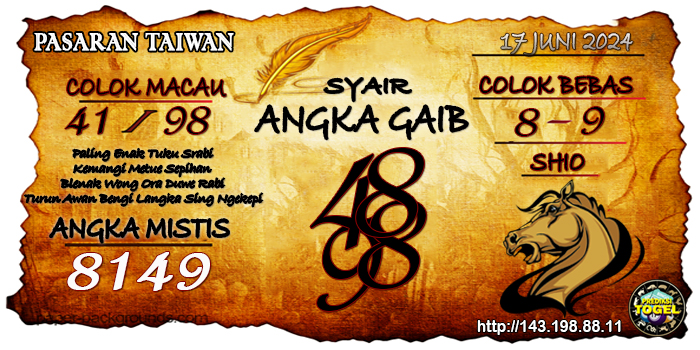 Prediksi Togel Taiwan Senin 17 Juni 2024