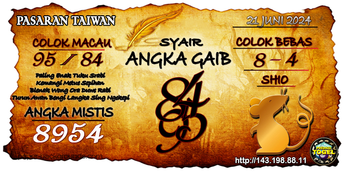 Prediksi Togel Taiwan Jumat 21 Juni 2024