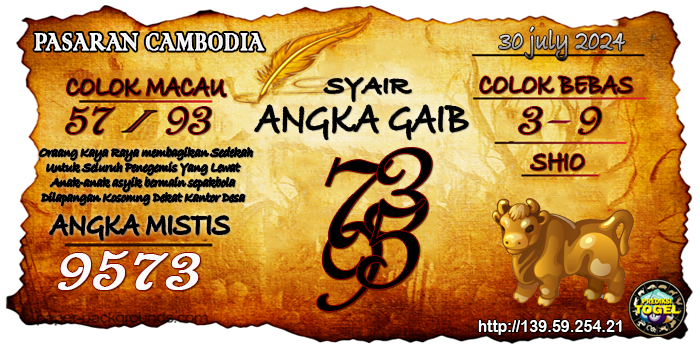 Prediksi Togel Cambodia Selasa 30 Juli 2024