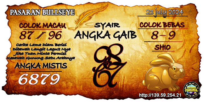 Prediksi Togel Bullseye Selasa 23 Juli 2024