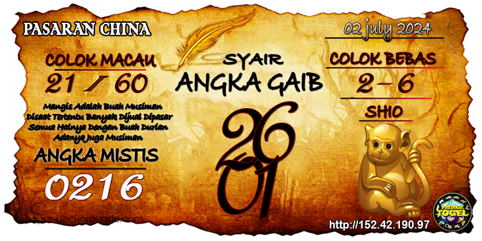 Prediksi Togel China Selasa 2 Juli 2024