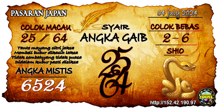 Prediksi Togel Japan Kamis 4 Juli 2024 