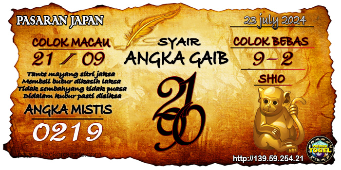 Prediksi Togel Japan Selasa 23 Juli 2024