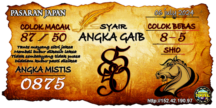 Prediksi Togel Japan Sabtu 6 Juli 2024