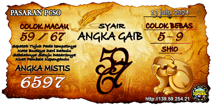 Prediksi Togel Pcso Jumat 19 Juli 2024