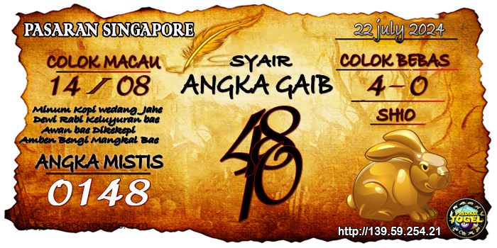 Prediksi Togel Singapore Senin 22 Juli 2024