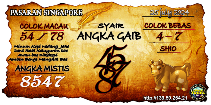 Prediksi Togel Singapore Kamis 25 Juli 2024