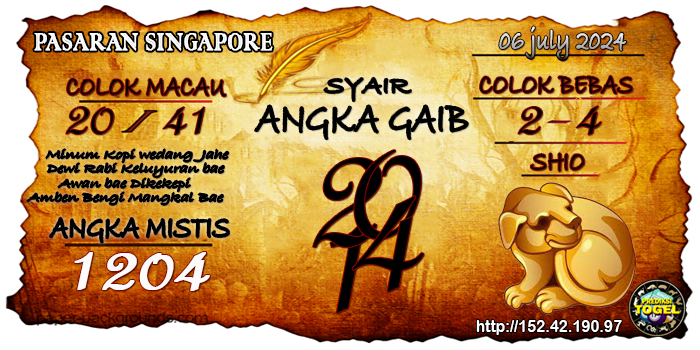 Prediksi Togel Singapore Sabtu 6 Juli 2024