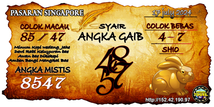 Prediksi Togel Singapore Rabu 17 Juli 2024