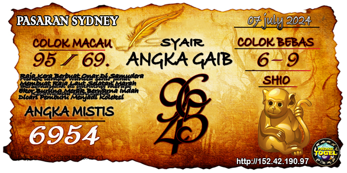 Prediksi Togel Sydney Minggu 7 Juli 2024