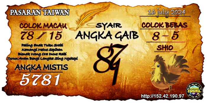 Prediksi Togel Taiwan Selasa 16 Juli 2024