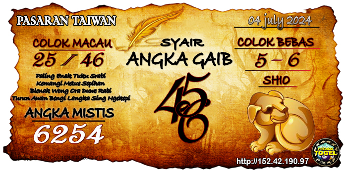 Prediksi Togel Taiwan Kamis 4 Juli 2024