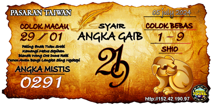 Prediksi Togel Taiwan Jumat 5 Juli 2024