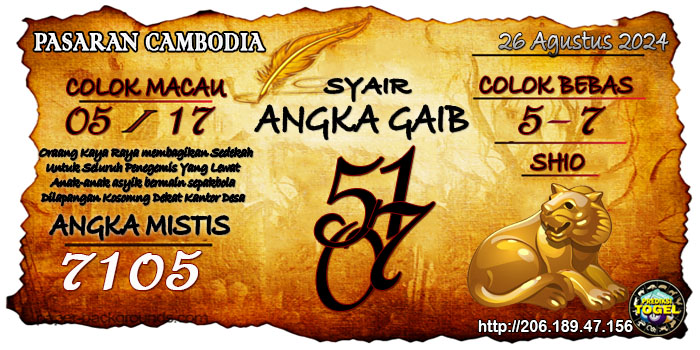 Prediksi Togel Cambodia Senin 26 Agustus 2024