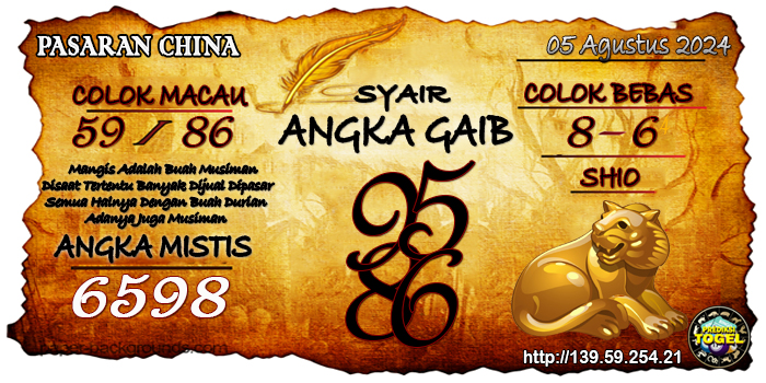 Prediksi Togel China Senin 05 Agustus 2024