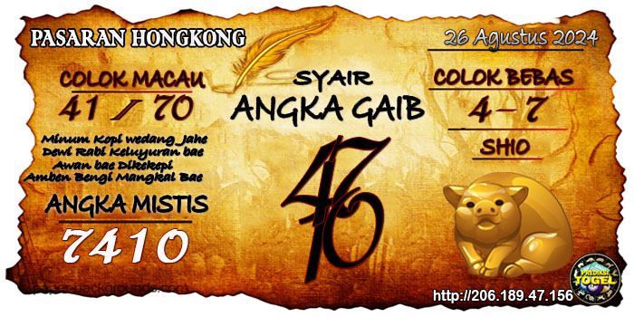 Prediksi Togel Hongkong Senin 26 Agustus 2024