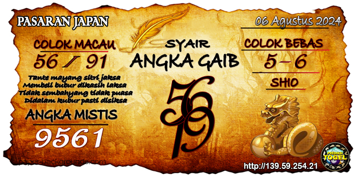 Prediksi Togel Japan Selasa 06 Agustus 2024