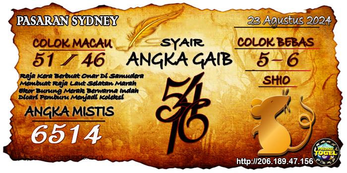 Prediksi Togel Sydney Jumat 23 Agustus 2024