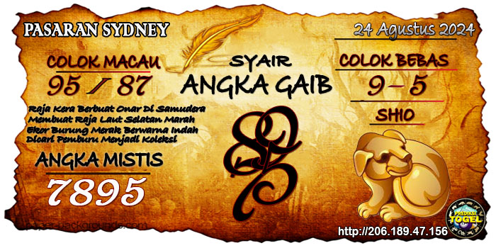 Prediksi Togel Sydney Sabtu 24 Agustus 2024