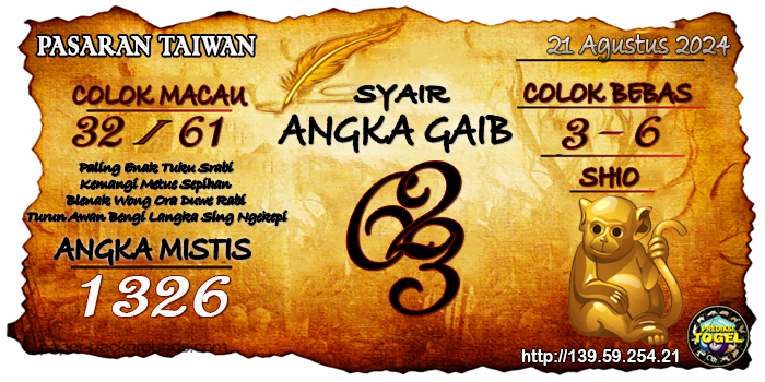 Prediksi Togel Taiwan Rabu 21 Agustus 2024