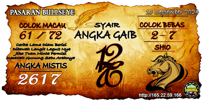 Prediksi Togel Bullseye Selasa 10 September 2024