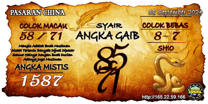 Prediksi Togel China Minggu 08 September 2024